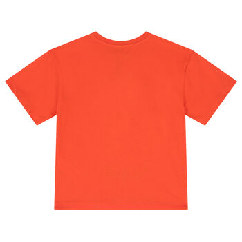 Girls Orange Elephant Logo T-Shirt